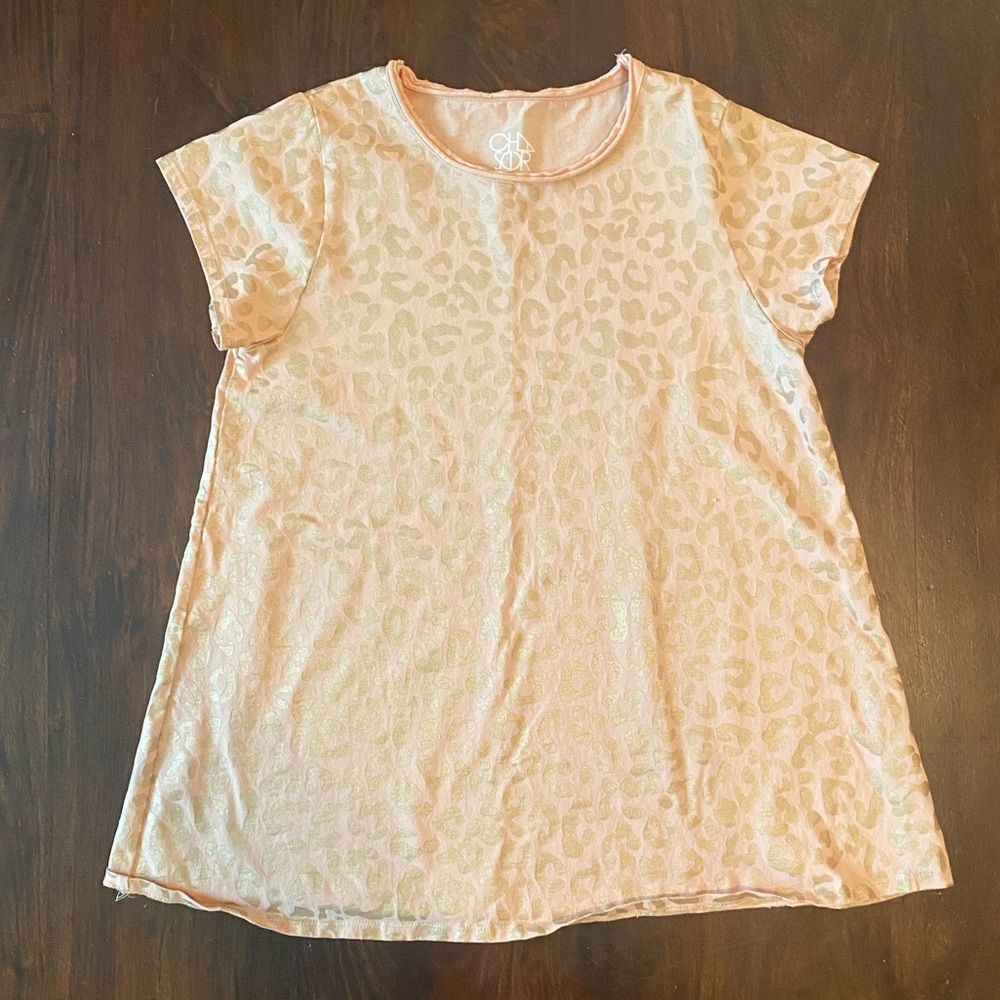 Chaser light pink and gold animal print dress